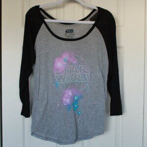 Star Wars baseball tee in black and grey size XL